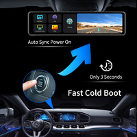 Caméra de tableau de bord de voiture 12 pouces 4K Carplay Android Auto ADAS 1080P Rétroviseur vidéo Téléphone APP GPS FM 5G WiFi Enregistrement en boucle DVR