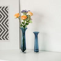 Vase à fleurs en verre transparent, minimaliste, pour une seule tige, plante aquatique, décoration moderne pour table à manger, bureau, ornement de maison
