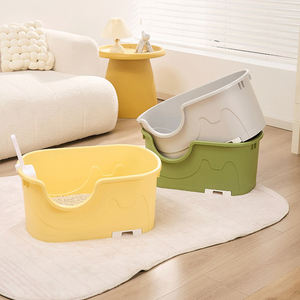 Grande Semi-Fechado <span class=keywords><strong>Cat</strong></span> Litter Box Retângulo PP Plástico <span class=keywords><strong>Cat</strong></span> <span class=keywords><strong>Toilet</strong></span> Areia Com Placa De Vazamento e Pá De Saída De Fábrica - Product Image 4