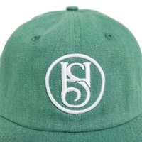 Tissu en coton lavé avec logo brodé en 3D européen 6 panneaux à motifs personnalisés haut souple tête basse Vintage Old School papa chapeau