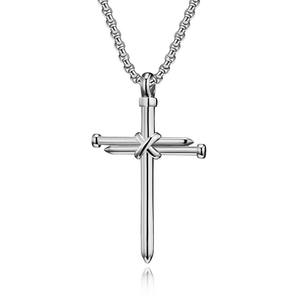 Jésus Crucifixion Croix Étanche Pvd En Acier Inoxydable Bijoux De Mode Pendentifs Colliers Argent Noir Plaqué Or 18K pour Hommes - Product Image 5