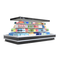 Vitrine réfrigérée commerciale double face à refroidissement par air, dégivrage automatique, pour supermarché