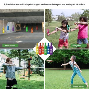 Bottiglie Bersaglio Antiurto per Pratica di Tiro, PVC ad Alta Visibilità, Confezione da 6, Modello XJYAT056, con Cinghie per Appendere, Bersaglio per Colpi Ripetuti - Product Image 3