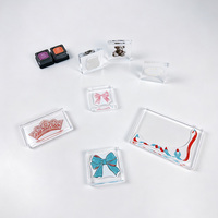 Tampon carré personnalisé en acrylique et caoutchouc pour scrapbooking, journalisation, jouets pour enfants, différentes tailles