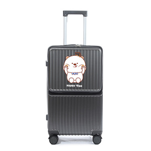 Valise cabine 20 pouces avec serrure à combinaison, ouverture frontale, roues pivotantes pour hommes, voyages de loisirs, couleur unie, couleurs macaron - Product Image 5