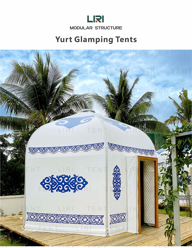 High Quality Outdoor Luxury Beautiful Mongolian Yurt Glamping Tent for Sale