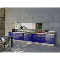 Edelstahl Outdoor-Küchenschrank mit Gasgrill, Spüle, Brennern & LED-Display, Ausziehbarer Wasserhahn für BBQ-Grillen