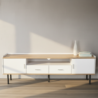Ensemble table basse et meuble TV convertible moderne personnalisé, panneau en bois avec plateau en placage mélaminé MDF