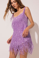 1920S Flapper Jurk Dames Gelaagd Franje Effen Halter Schouder Mouwloze Mini Cami Kwastje Bodycon Jurk