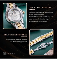 Montres pour hommes avec bracelet en acier inoxydable de luxe à logo personnalisé, automatiques, mécaniques, étanches, aiguilles lumineuses, montre-bracelet pour homme