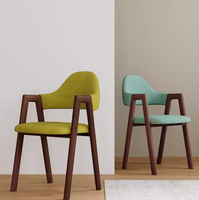 Chaise de salle à manger moderne et confortable pour restaurant et café, chaise simple en forme de A, en fer, bois massif et cuir, mobilier commercial