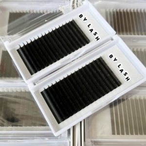 Extensions de cils individuels volume 0.03 0.05 0.07, effet velours mat doux, noir, personnalisables, <span class=keywords><strong>prix</strong></span> usine - Product Image 2