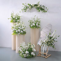 Ornements de table de mariage en fleurs artificielles en soie d'hortensia vert et blanc - Décoration artisanale durable de style rétro romantique