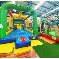 Adultes Enfants Défi sec humide Jeu de balle de démolition interactif Gauntlet gonflable Jeu de course Maison gonflable