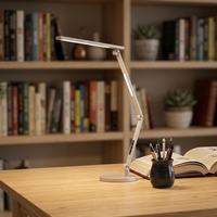 Lampe de bureau LED à bras articulé, intensité réglable, lumière de lecture, commande tactile, 3 températures de couleur, sans scintillement, pour la maison et le bureau