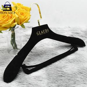 뜨거운 각인 로고 반대로 미끄러짐 의복 옷 우단 까만 걸이 - Product Image 5