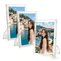 Cadre photo en acrylique horizontal/vertical double face 5x7 pouces avec support pliable 4x6 pouces, cadre photo transparent