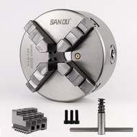 Mandrin de tour auto-centrant SANOU K12-125 à 4 mors, 160 mm, HRC 55-62, précision 0,05 mm, serrage manuel pour pièces carrées et rondes