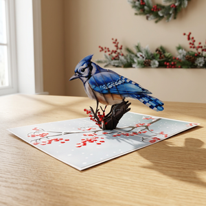 Carte de vœux DIY en papier origami 3D personnalisée avec un hirondelle bleue pour la décoration de la maison - Product Image 4