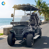 Robetaa 2026 Nouvelle Voiturette de Golf Électrique 6 Places avec Pneus Tout-Terrain - Buggy de Golf Luxe Léger pour Complexes et Terrains de Golf