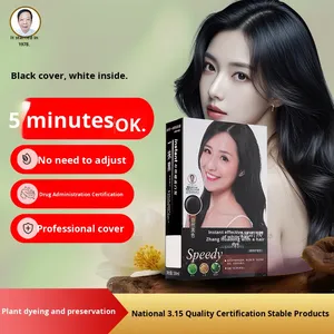 Tinte de Cabello Negro en Crema Zhang <span class=keywords><strong>Hua</strong></span> <span class=keywords><strong>Dong</strong></span> de 100 ml, Fórmula Permanente Nutritiva, No se Pega al Cuero Cabelludo, Cuidado Vegetal - Product Image 5