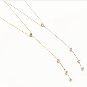 <span class=keywords><strong>Foxgirl</strong></span> Lariat Personnalisé En Argent Sterling Inoxydable En Gros Bijoux De Mode En Forme De Y Long Collier pour Les Femmes - Product Image 4