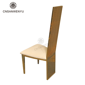 Sillas <span class=keywords><strong>de</strong></span> Lujo <span class=keywords><strong>de</strong></span> Acero Inoxidable con Terciopelo Beige, Respaldo Alto <span class=keywords><strong>de</strong></span> 120 cm, Cojín <span class=keywords><strong>de</strong></span> Esponja <span class=keywords><strong>de</strong></span> Alta Densidad, Soldadura sin Costuras, para Sala <span class=keywords><strong>de</strong></span> Estar - Product Image 6