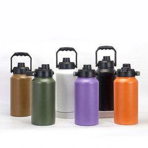 Bouteille isotherme en acier inoxydable de grande capacité 3,8 L (128 oz) avec compartiment pour glaçons, thermos pour boissons froides - Product Image 4