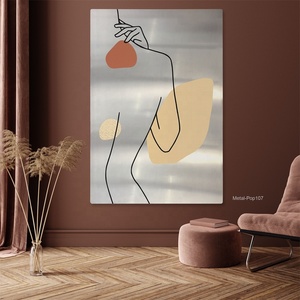 Tranh Vẽ Phác Thảo Khuôn Mặt Tối Giản Cho Nữ Tranh Vẽ Nghệ Thuật Treo Tường Hiện Đại Được In Trên Nhôm Trừu Tượng Để Trang Trí - Product Image 2