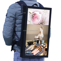 27 pouces extérieur intérieur location armoire led écran d'affichage sac à dos Lcd écran publicitaire avec batterie