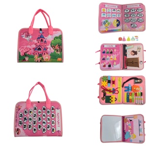 Tableros de Actividades Montessori de Fieltro para Niños Pequeños, <span class=keywords><strong>Libros</strong></span> de Actividades con Alfabeto de Castillo Rosa para Viajes - Product Image 2