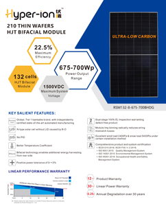 Longi/Risen/Jinkoแผงพลังงานแสงอาทิตย์ 560 วัตต์ 570w 580w 590w 680w 690w 700W mono N ประเภท pv pannello fotovoltaico สําหรับระบบพลังงานแสงอาทิตย์ - Product Image 4