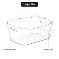 Boîtes de rangement pour réfrigérateur en acrylique PET transparent, rectangulaires, moulées par injection, pour le stockage des aliments