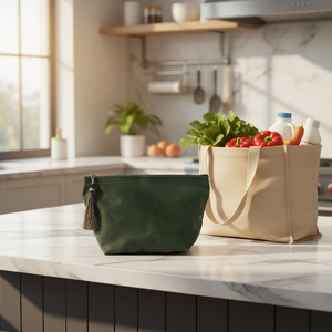 Borsa <span class=keywords><strong>da</strong></span> Viaggio per Cosmetici Ecologica, Durevole, Personalizzata, Verde con Nappine, Portatile, con Cerniera, per Ragazze - Product Image 3