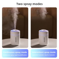 Mini humidificateur de voiture, grand volume de brume, veilleuse domestique en plastique, pulvérisateur de bureau USB 35 dB, protection contre la pénurie d'eau, minuterie