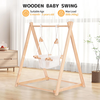 Chaise suspendue d'intérieur extra confortable avec support, siège en bois pliable pour salon ou chambre à coucher pour bébés