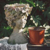 Grand pot à fleurs moderne en ciment pour la maison, le jardin et la décoration, utilisation au sol et suspendue, écologique et durable