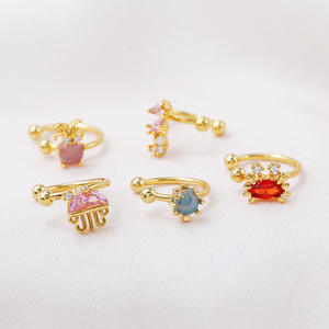 Kingcome nueva llegada playa viento oreja Clips Ins Color circón océano serie pequeño Animal no piercing oreja Clip pendientes para mujer - Product Image 3