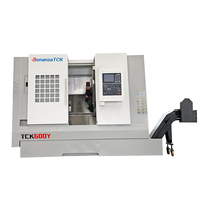 Tour CNC robuste TCK600Y à 4 axes, tour CNC à banc incliné pour le tournage des métaux