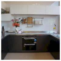 Cuisine moderne Prima Modular en acier inoxydable 316, finition laquée, évier, crédence, barbecue au gaz pour usage extérieur et intérieur