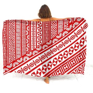 Khăn quàng sarong kiểu dân tộc mùa hè thiết kế mới dành cho nữ, họa tiết bộ lạc Samoa Polynesia, váy quấn đi biển, váy tắm cho nữ - Product Image 3