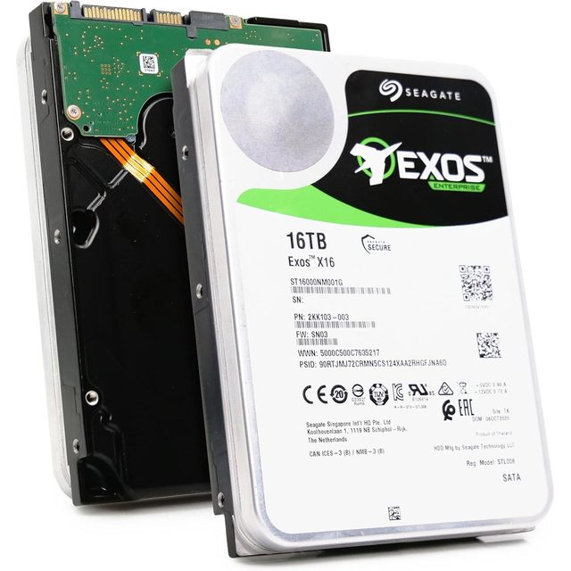 Exos X16 16TB 3.5 Inch Enterprise HDD Internal Hard Drive Seagate 16TB HDD Exos X16 7200 RPM 512e/4Kn SATA 6Gb/s 256MB 3.5