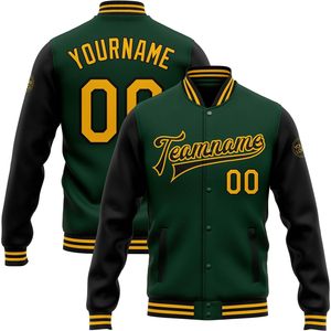 Chaqueta Universitaria de Béisbol Personalizada con Mangas de Cuero PU, Chaqueta Letterman con Nombre y Número Bordados, Unisex, Transpirable para Otoño - Product Image 1