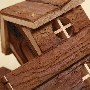 <span class=keywords><strong>Cage</strong></span> pour <span class=keywords><strong>hamster</strong></span> Villa en bois massif Maison en bois Fournitures de cabine pour animaux de compagnie Jouet ours Maison pastorale - Product Image 3