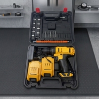 Perceuse à percussion sans fil compacte avec kit complet d'embouts et mallette de rangement portable pour les travaux d'entretien domestique quotidien