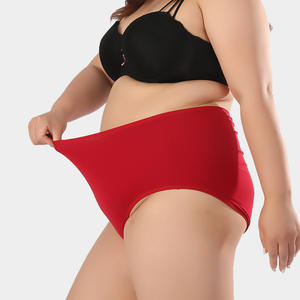 Braguitas de Encaje Sexy para Mujer, Talla Grande, Color Rojo, 100% Algodón, Tejido Sin Costuras, Estilo Bikini, Suministro ODM 2025 - Product Image 4