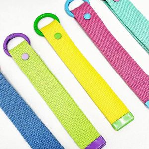 Custom <b>Name</b> Tag Key <b>Ring</b> Colorful Alloy Silicone Wrist Lanyard Blank Canvas Keychain for Luggage Strap Perfect Gift for Birthday - Product Image 2