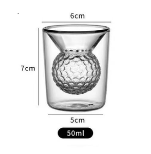 Vente en gros à prix réduit Verre à whisky personnalisé en forme de balle de golf en verre borosilicate de haute qualité - Product Image 2