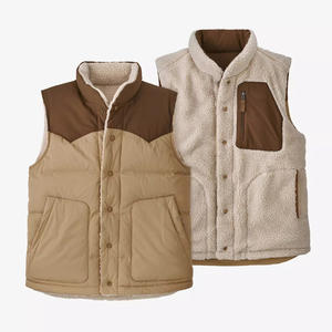 Gilet piumino Color contrasto retrò <span class=keywords><strong>Pile</strong></span> polari Sherpa <span class=keywords><strong>Pile</strong></span> Double-face Wear gilet con Logo personalizzato piumino caldo - Product Image 5
