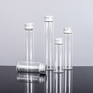 Flacon en <span class=keywords><strong>verre</strong></span> tubulaire avec bouchon à vis en aluminium 115 mm 116 mm 120 mm Tube en <span class=keywords><strong>verre</strong></span> pour bonbons épices comprimés - Product Image 1
